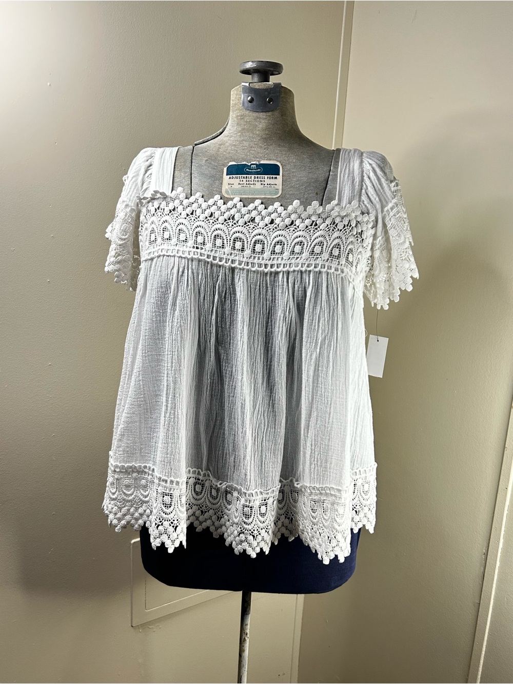 New White Crocheted Shirt